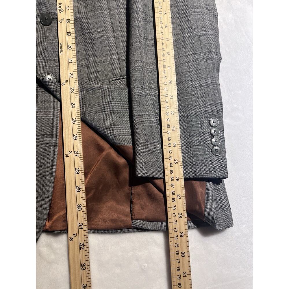 Joseph x Jos A Bank 40L 32x32 Slim Fit Gray Glen Plaid Suit Modern - Picture 13 of 16